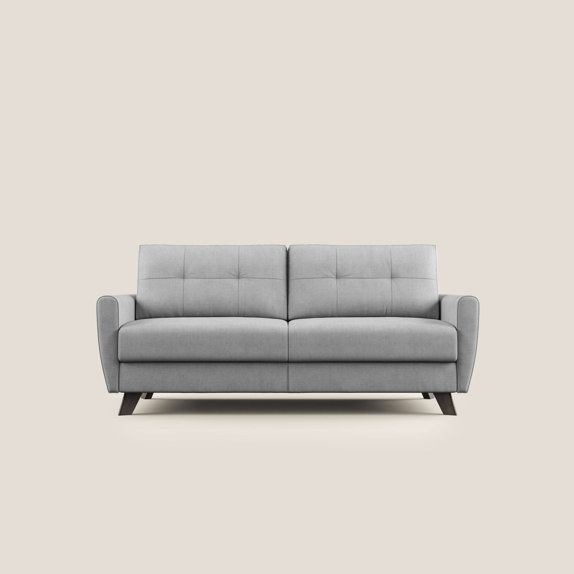Divano Letto 3 Posti 208x97x96 cm in Tessuto Grigio Chiaro