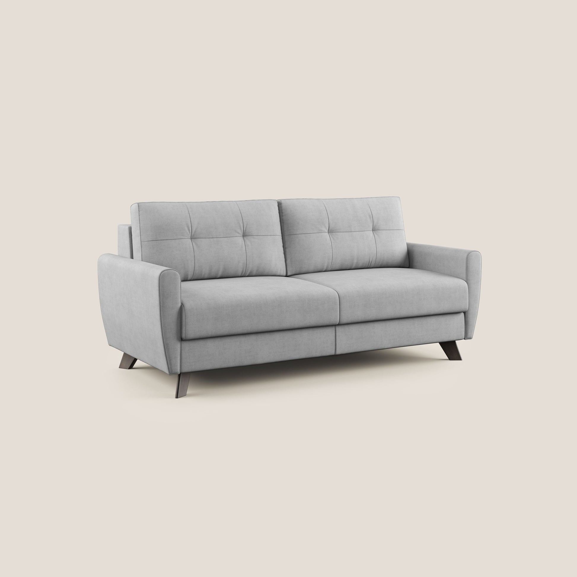 Divano Letto 2 Posti 168x97x96 cm in Tessuto Grigio Chiaro