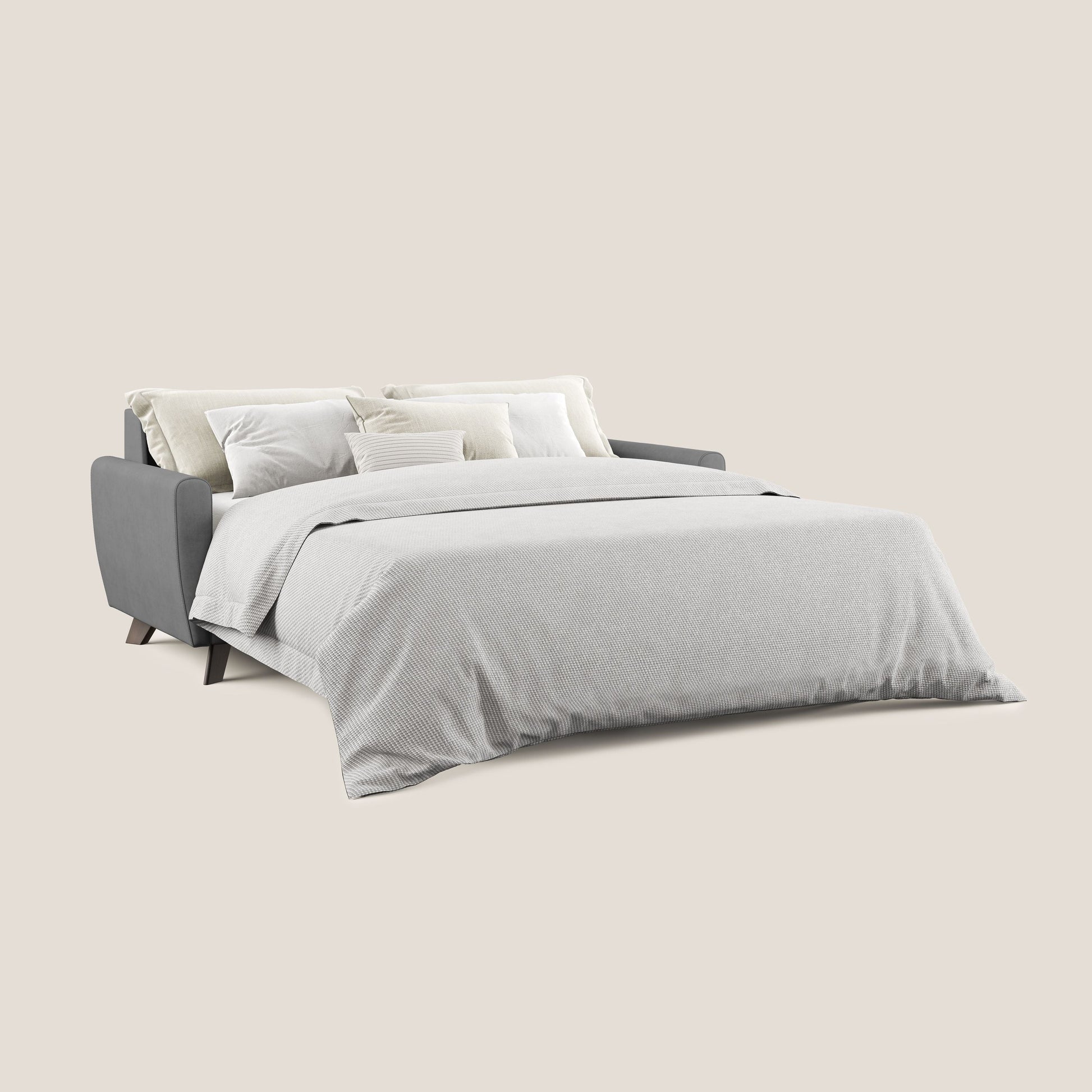 Divano Letto 3 Posti 208x97x96 cm in Tessuto Grigio