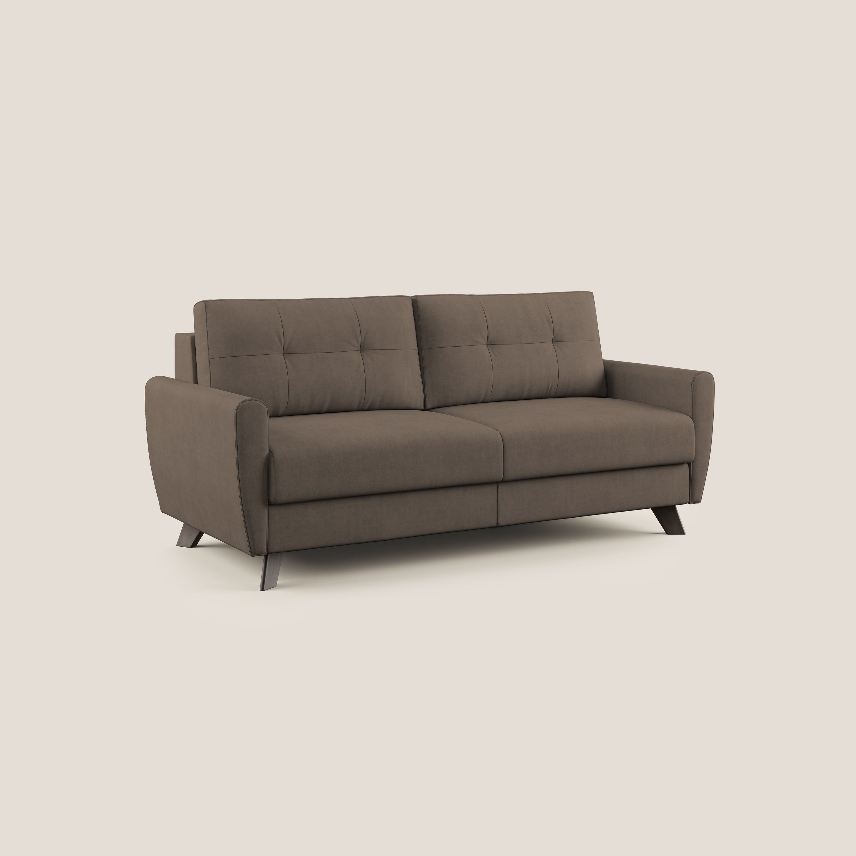 Divano Letto 3 Posti 208x97x96 cm in Tessuto Marrone