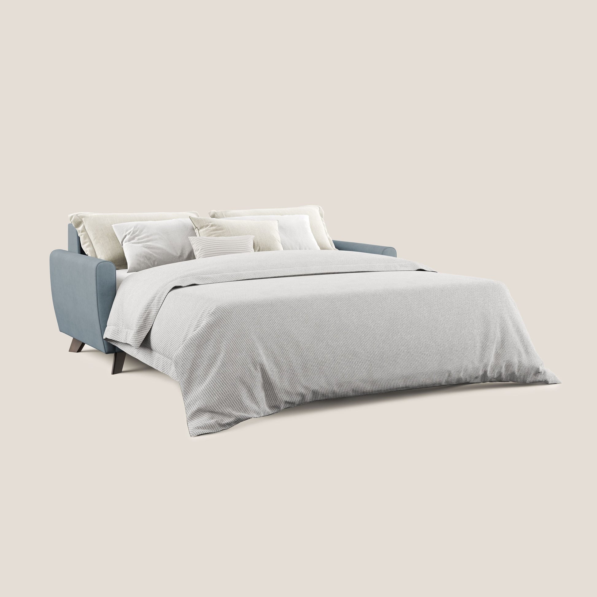 Divano Letto 3 Posti 208x97x96 cm in Tessuto Carta Da Zucchero