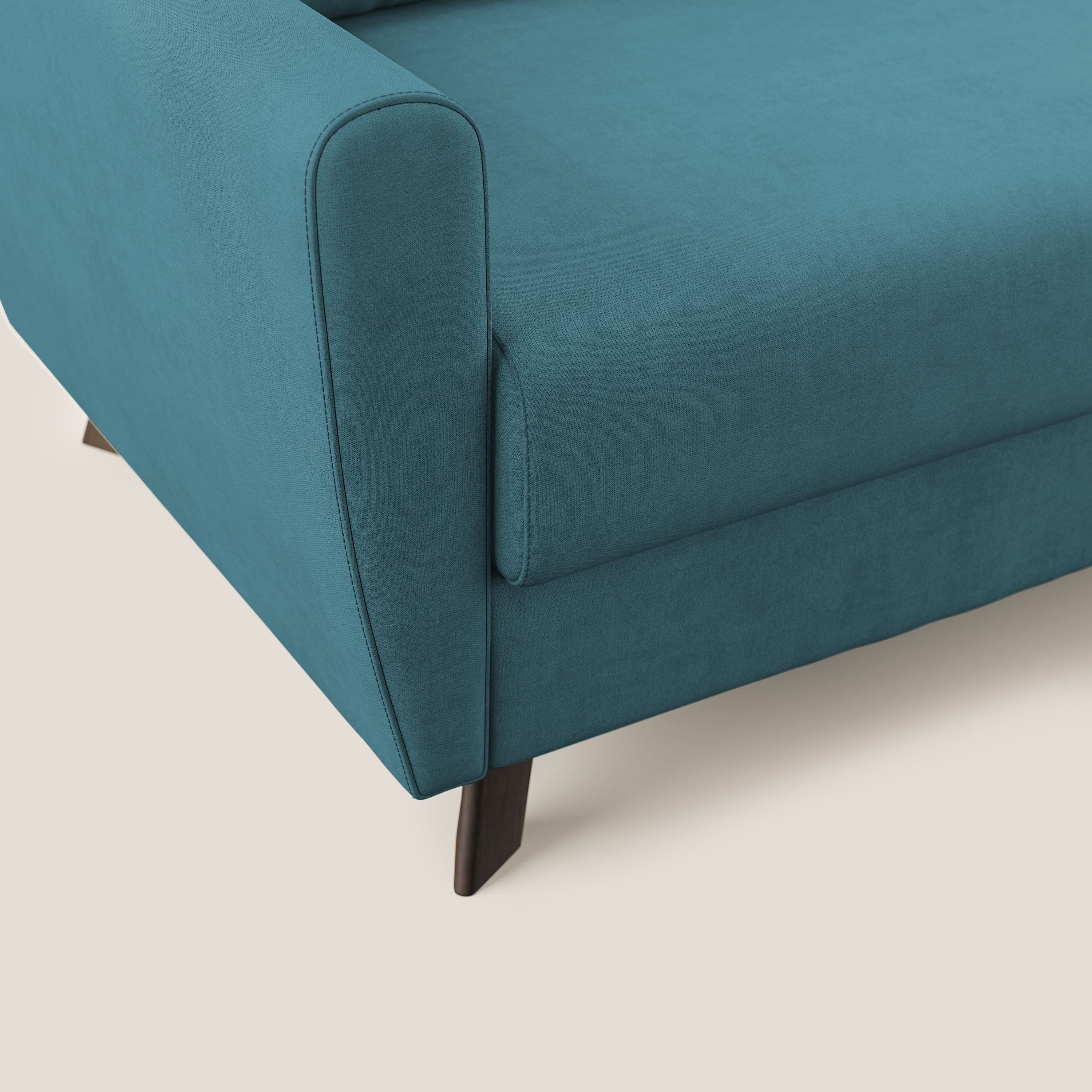 Divano Letto 3 Posti 188x97x96 cm in Tessuto Petrolio