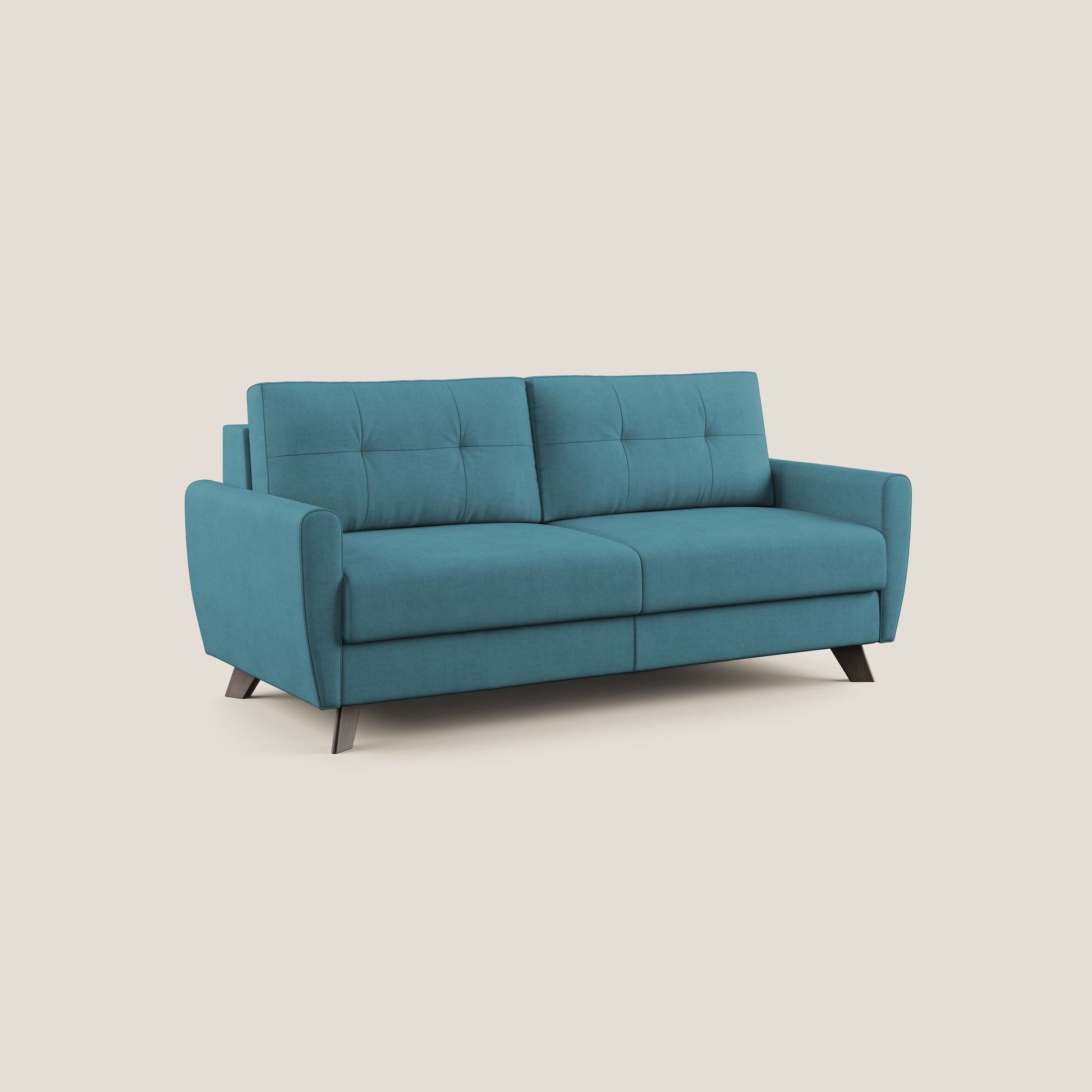 Divano Letto 2 Posti 168x97x96 cm in Tessuto Petrolio