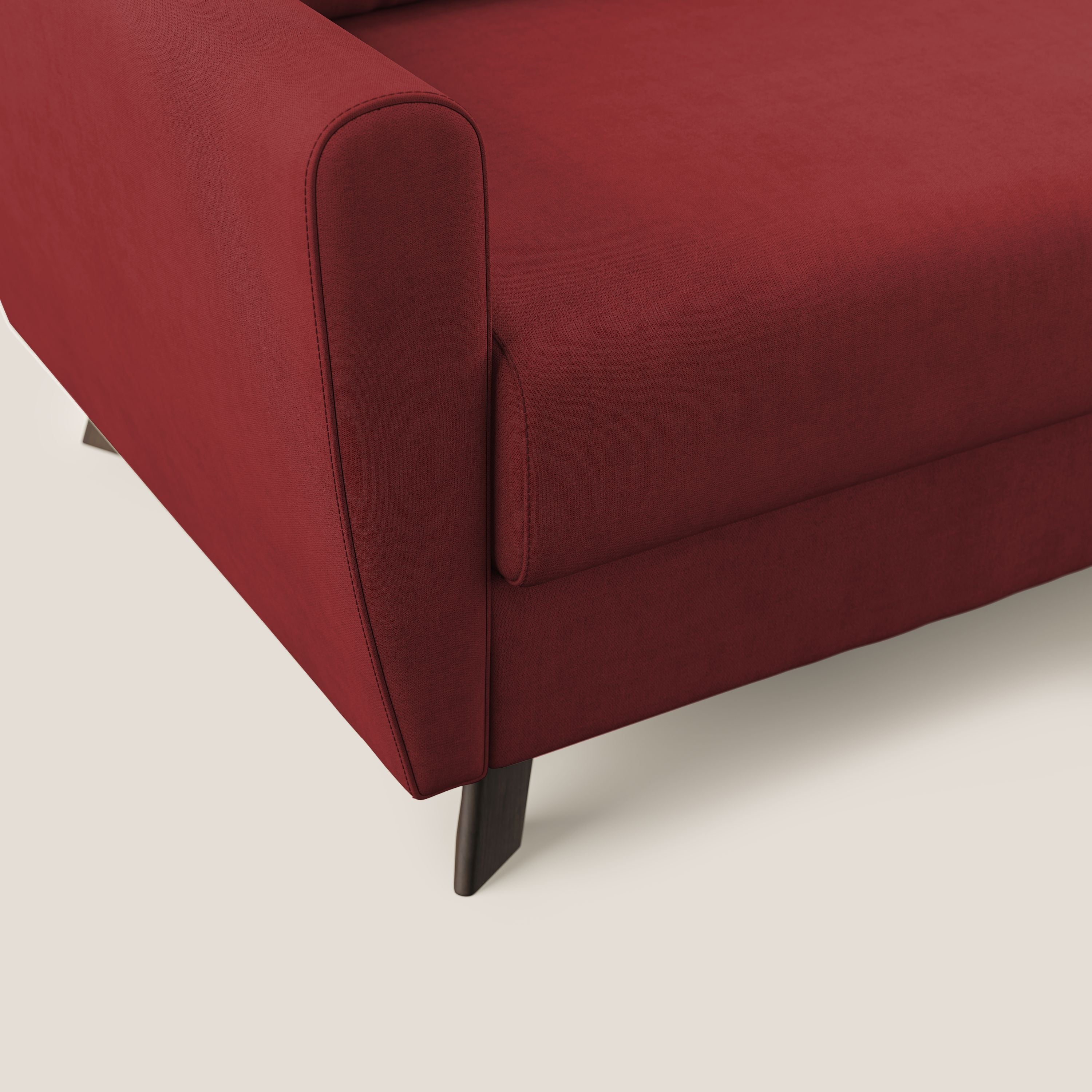 Divano Letto 3 Posti 208x97x96 cm in Tessuto Rosso