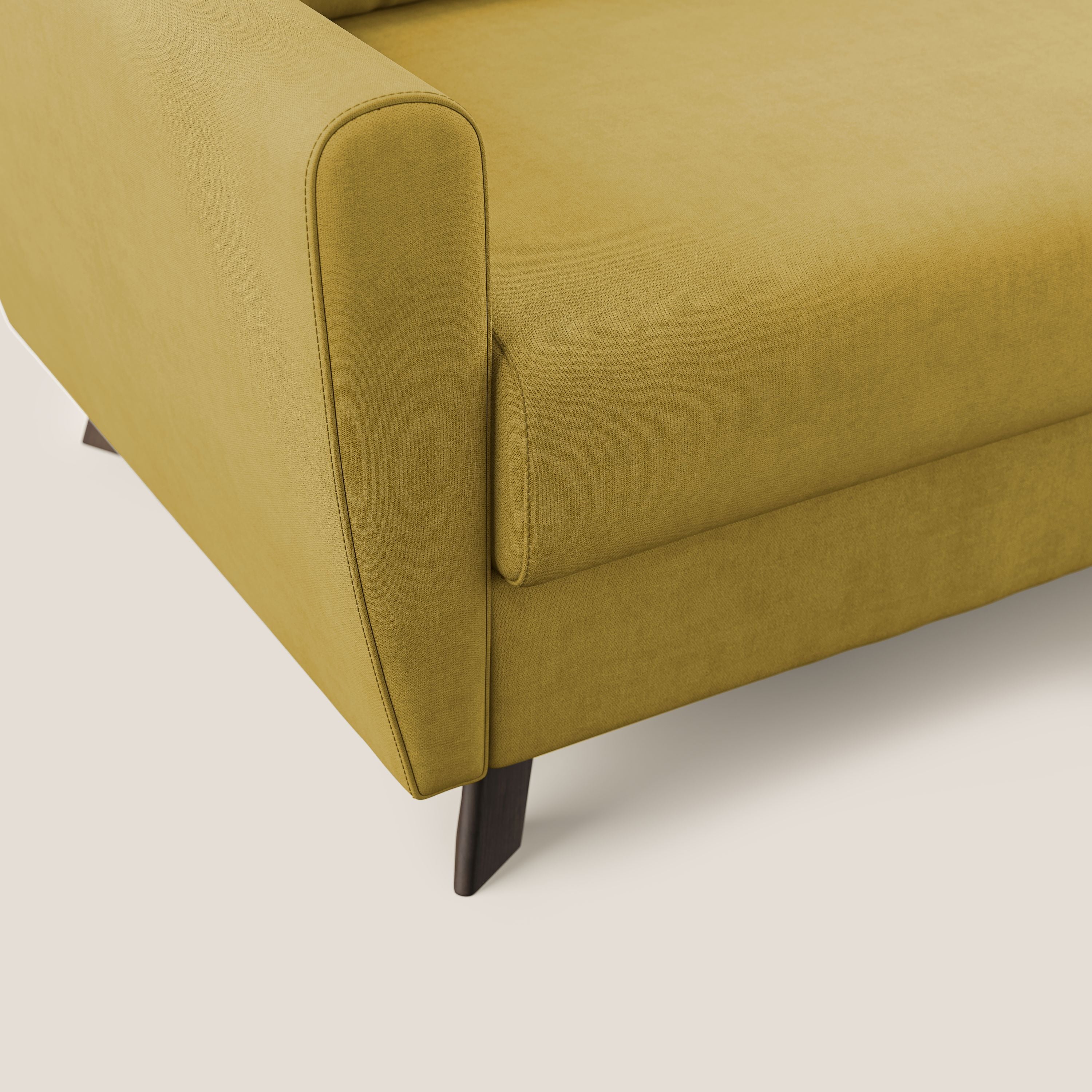 Divano Letto 3 Posti 208x97x96 cm in Tessuto Giallo