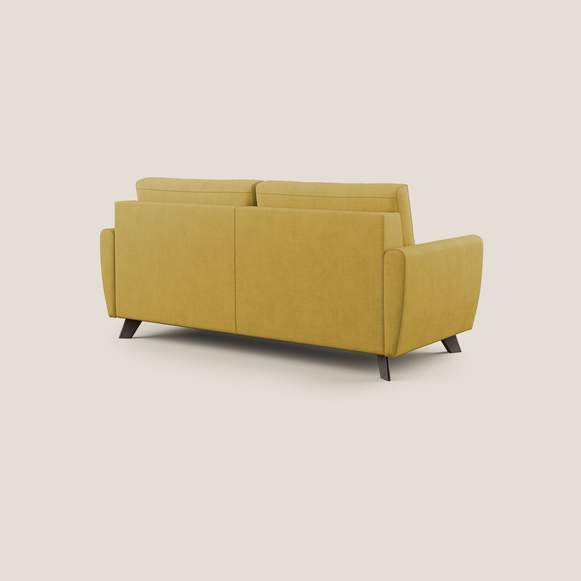 Divano Letto 3 Posti 208x97x96 cm in Tessuto Giallo