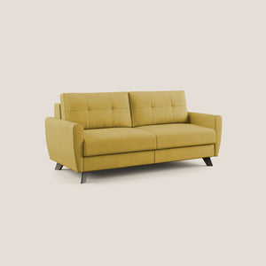 Divano Letto 3 Posti 208x97x96 cm in Tessuto Giallo