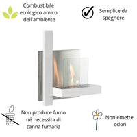 Gram Camino a Bioetanolo da muro bianco 75x63x21 cm