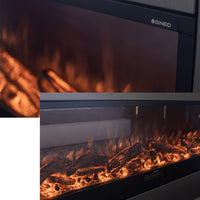 Sined Caminetto Amiata Caminetto Elettrico Da Incasso e Appoggio Da 180 Cm Con Potenza 1500w Nero Camino Da Interno Effetto Fiamma 6 Intensita Telecomando Struttura a Pannelli Laminati a Freddo