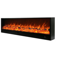 Sined Caminetto Amiata Caminetto Elettrico Da Incasso e Appoggio Da 180 Cm Con Potenza 1500w Nero Camino Da Interno Effetto Fiamma 6 Intensita Telecomando Struttura a Pannelli Laminati a Freddo