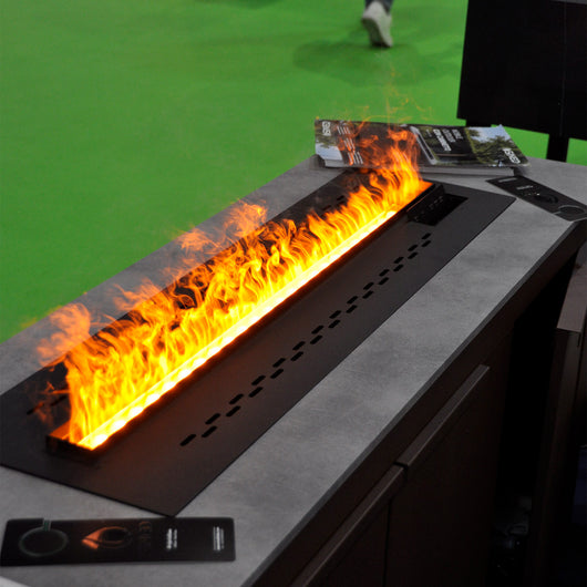 Sined Caminetto Caldaro 50 Caminetto Elettrico Ad Acqua Nero Camino Da Interno Non Termico a Led Con Simulazione Di Fiamma Multicolore 3d Incorporata Per Ambienti Eleganti e Moderni Con Telecomando