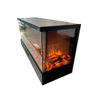 Caminetto Elettrico Trifacciale Nero in Materiale di Alta Qualita con Potenza Riscaldante 7501500W e Comando Frontale e Telecomando SINED CAMINETTOMERANO108