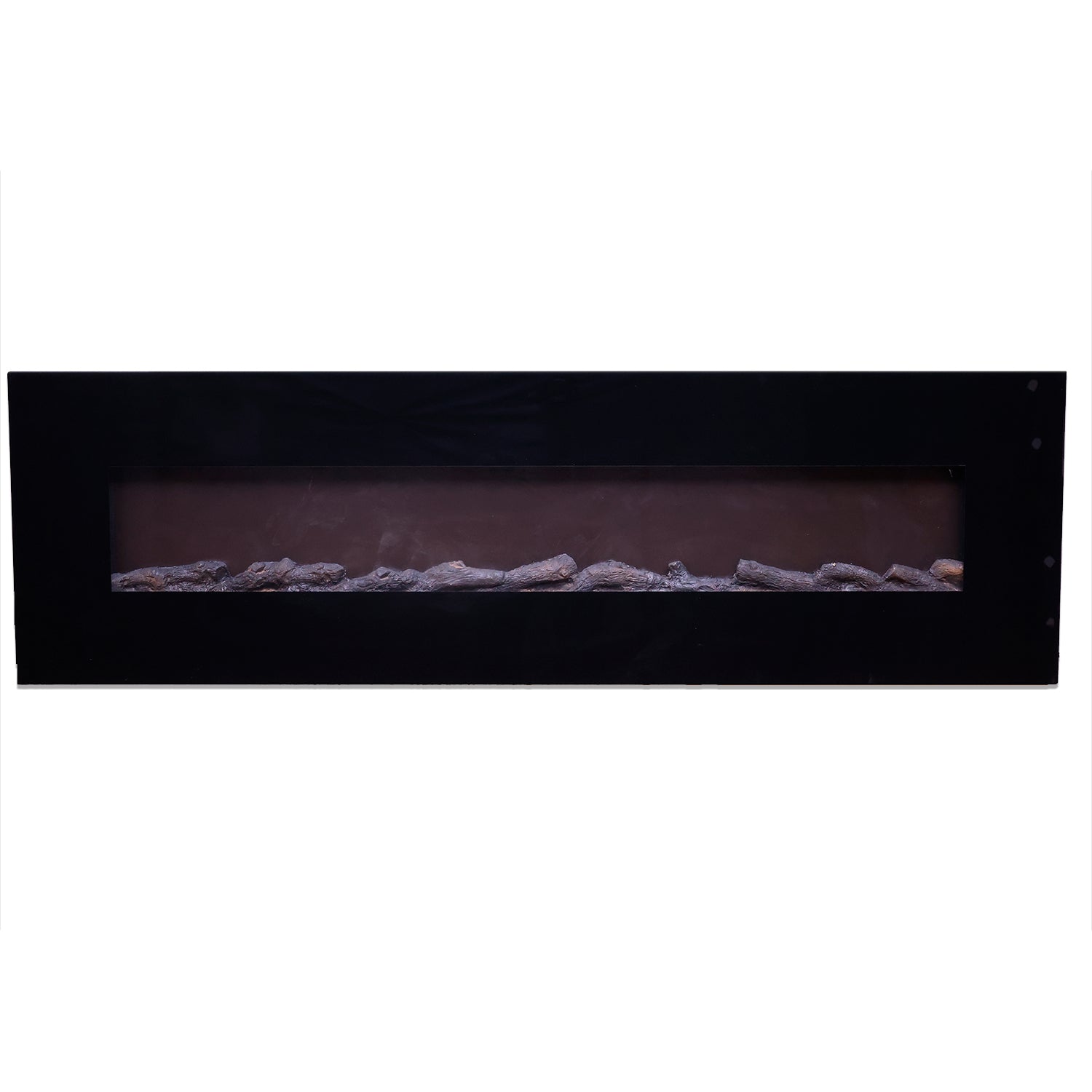 Camino Elettrico da Parete 182,5x55x13,9 cm 1500W Effetto Fiamma Sined Pordoi Nero