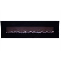 Camino Elettrico da Parete 182,5x55x13,9 cm 1500W Effetto Fiamma Sined Pordoi Nero