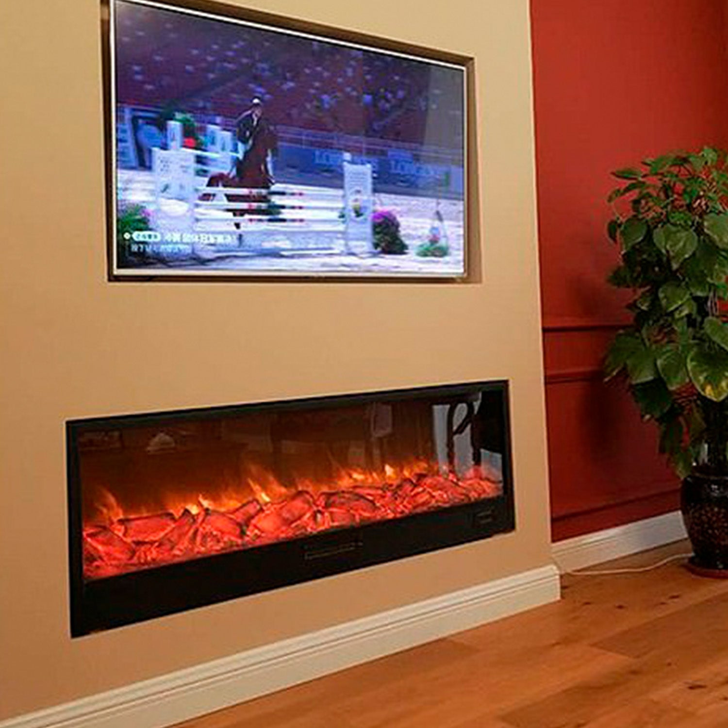 Sined Caminetto Vesuvio Caminetto Elettrico Da Incasso Lungo 2 Mt a 1500w Nero