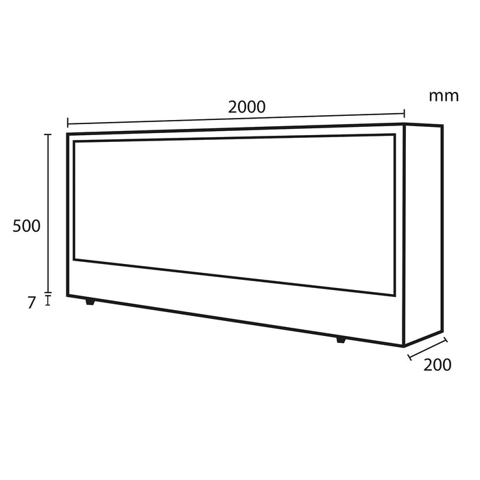 Sined Caminetto Vesuvio Caminetto Elettrico Da Incasso Lungo 2 Mt a 1500w Nero