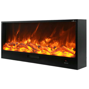 Sined Caminetto Vulture Caminetto Elettrico Da Incasso Lungo 150 Cm 1500w Nero Effetto Fiamma 6 Livelli Comandi Manuali e Telecomando Incluso Realizzato Con Pannelli Laminati a Freddo