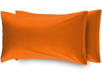 Coppia Federe Per Camper Roulotte Con Patella 100% Cotone Tinta Unita - Federe - Arancio