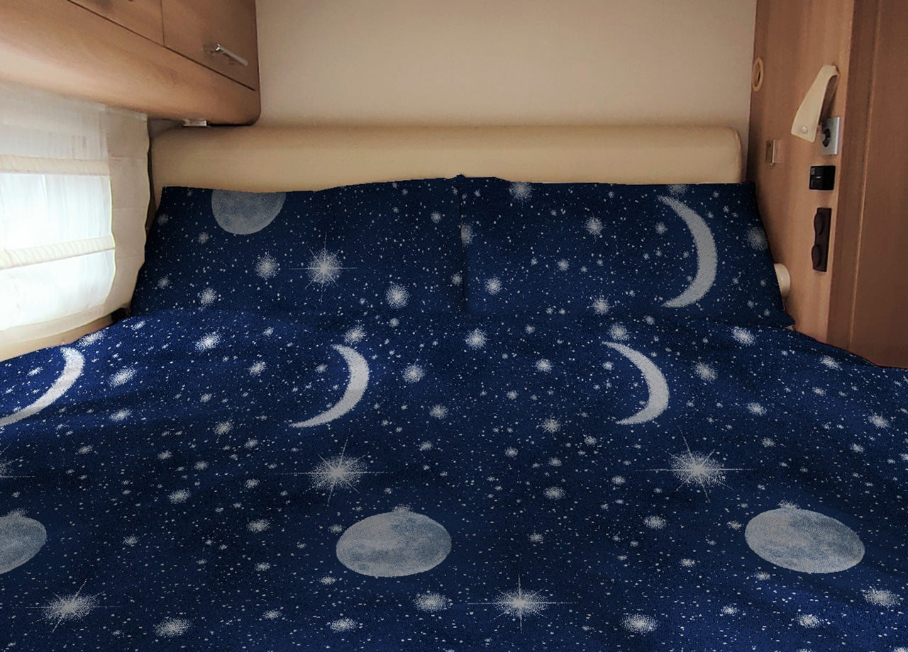 Sacco Copripiumino Camper Roulotte 100% Cotone PERSONALIZZABILE Varie Fantasie - Matrimoniale - Luna