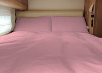 Completo Lenzuola Camper Roulotte 100% Cotone PERSONALIZZABILE Tinta Unita - Matrimoniale - Rosa