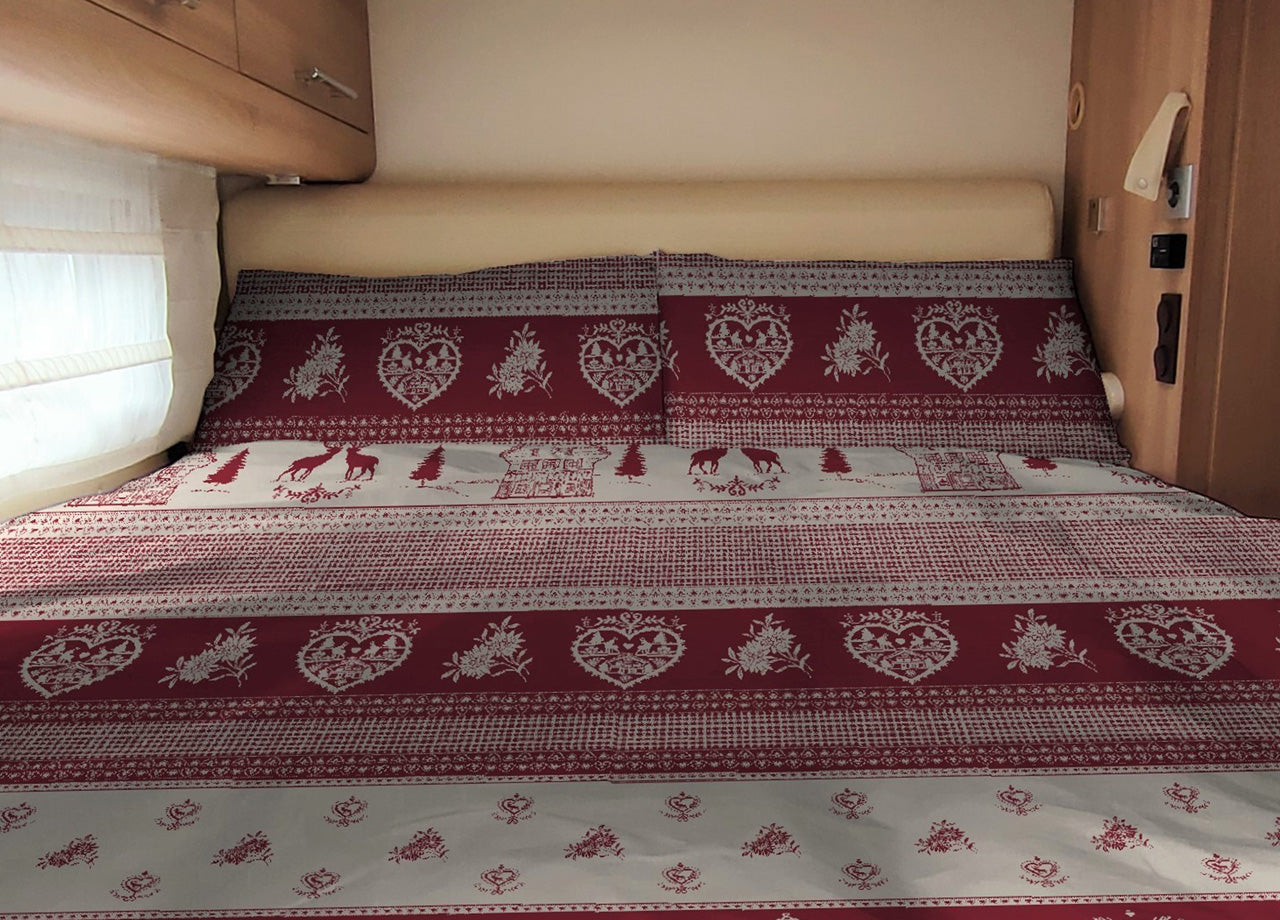 Sacco Copripiumino Camper Roulotte 100% Cotone PERSONALIZZABILE Varie Fantasie - Matrimoniale - Tirolo