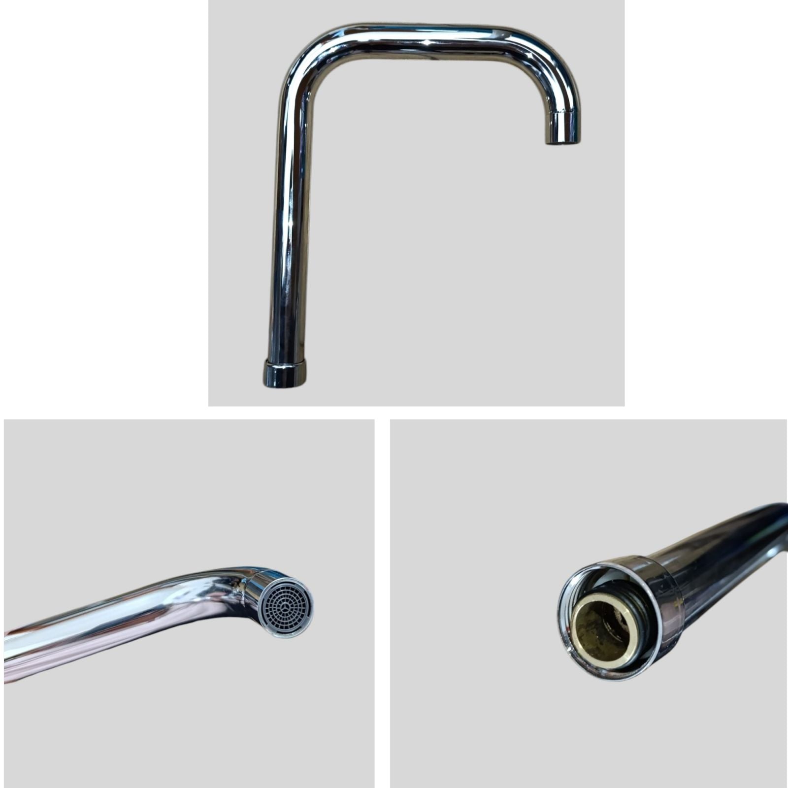 CANNA DI RICAMBIO ALTA PER  MISCELATORE RUBINETTO CUCINA LAVELLO SQUADRATO 24cm