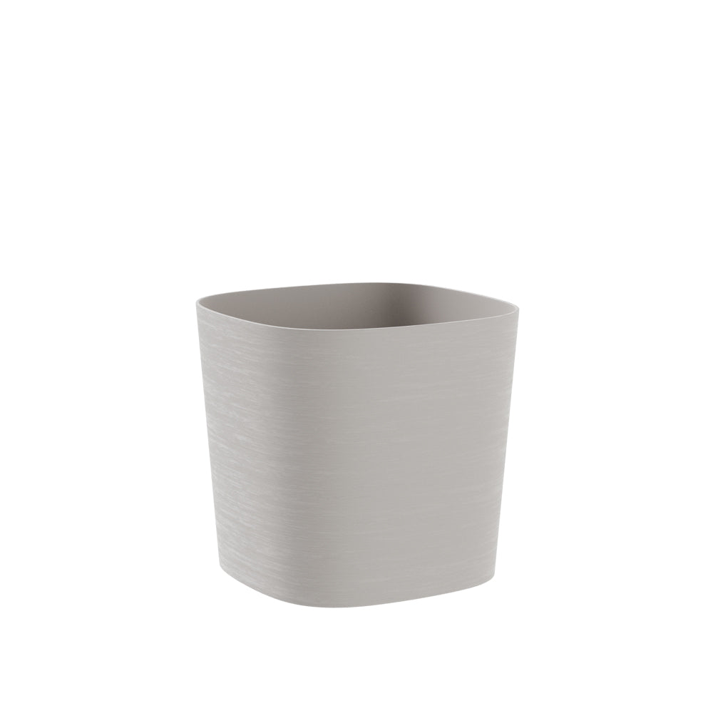 TERA Vaso elegante per fiori modello capri, fioriera da esterno in polietilene effetto satinato, con riserva d'acqua interna, adatto anche per interno,  Made in Italy