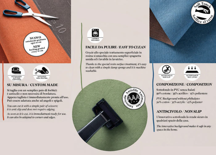 Tappeto Passatoia Cucina Antiscivolo Linea Essenziali By Suardi Tinta Unita Verde Salvia - 60x180 - Verde Salvia