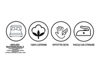 Completo Lenzuola Stiro Facile 100% Cotone Made Italy Effetto Seta Disegno Tulip - Matrimoniale - Grigio