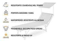 Lettino Spiaggia Piscina Schienale Regolabile Pieghevole Camping Beach La Plata - Lettino - Blu