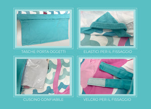 Telo Mare Da Lettino Con Cuscino Modello Comodo Summer Disegno Domingo