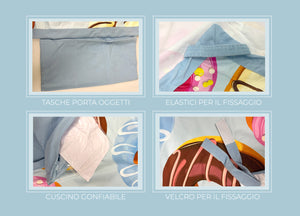 Telo Mare Da Lettino Con Cuscino Modello Comodo Summer Disegno Ciambella