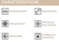 Coprimaterasso Imbottito Elasticizzato Anallergico Federe Cuscino Letto Made Italy - Piazza E Mezza - Sphere