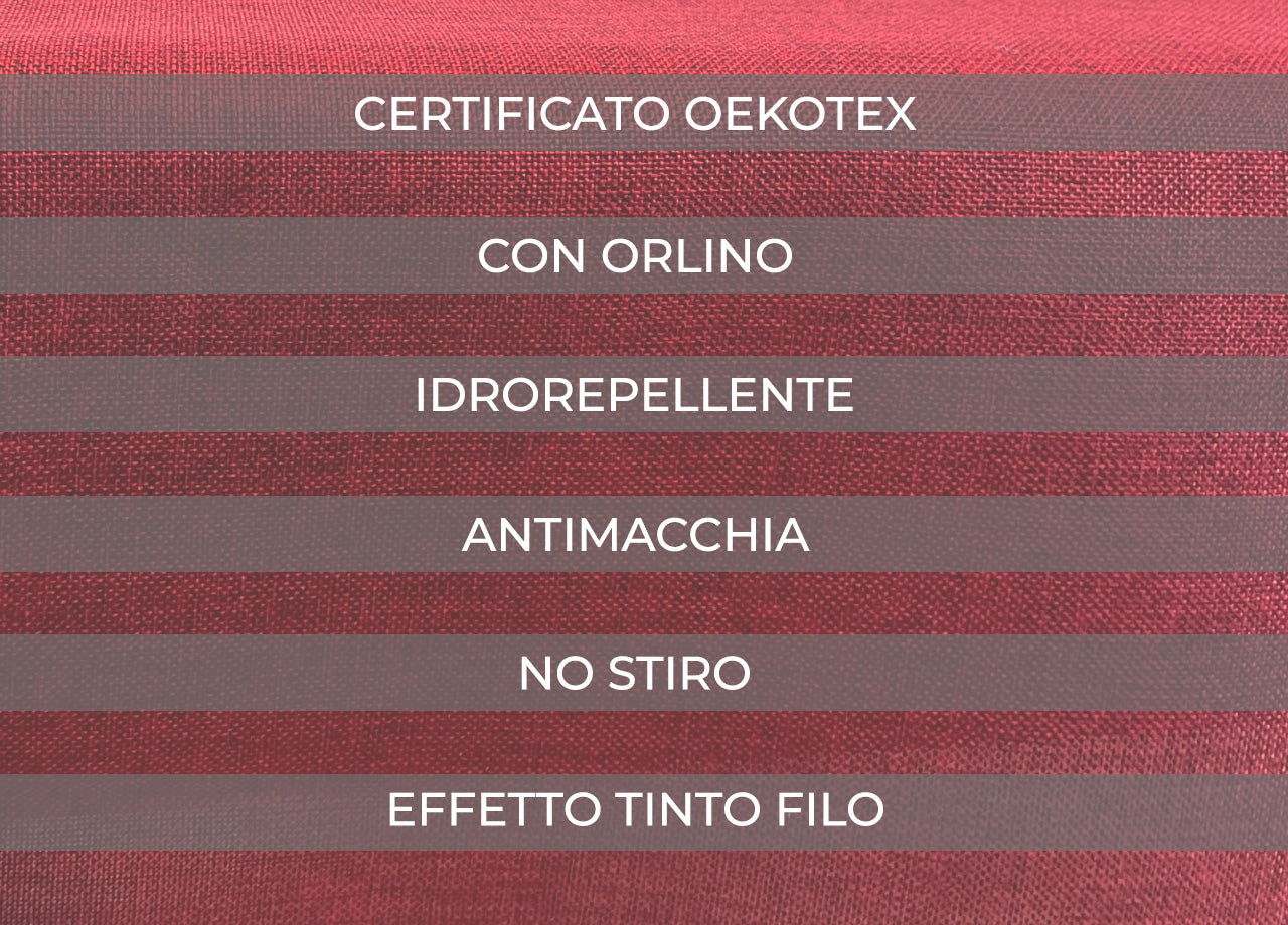 Tovaglia Natale Cucina Soggiorno Antimacchia Tinta Unita Bordeaux Fiammetta - 140x180 - Fiammetta