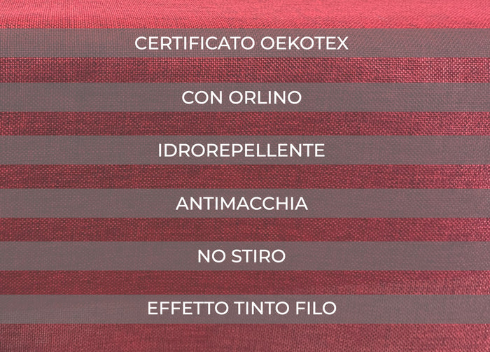 Tovaglia Natale Cucina Soggiorno Antimacchia Tinta Unita Bordeaux Fiammetta - 140x180 - Fiammetta