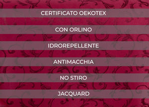 Tovaglia Natale Cucina Soggiorno Antimacchia Idrorepellente Jacquard Queen Bordeaux - 140x360 - Queen