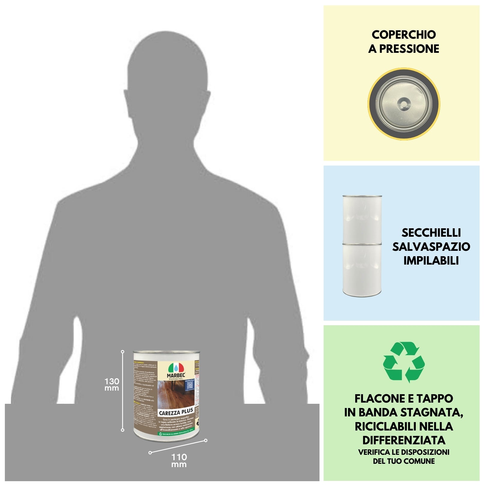 Cera in pasta per superfici in legno CAREZZA PLUS   1LT