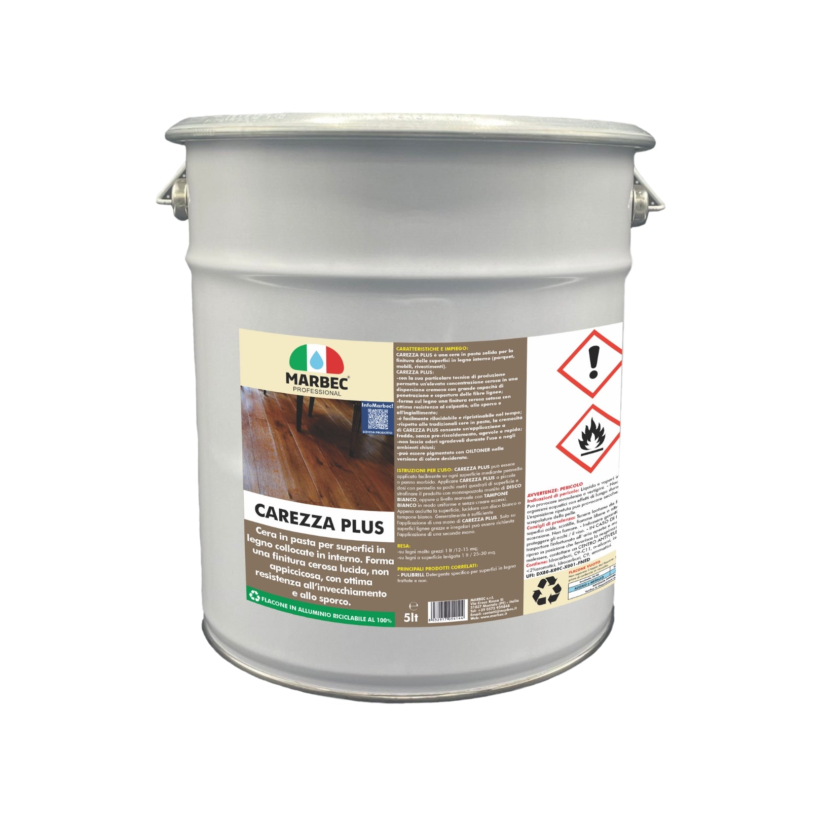 Cera in pasta per superfici in legno CAREZZA PLUS   5LT