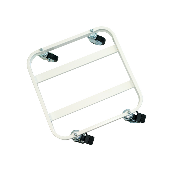 Carrello per vasi in cemento e terracotta quadro