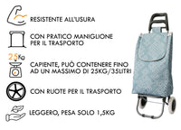 Carrello Spesa Con Ruote Trolley Portaspesa Con Manico Giuditta - Carrello - Azzurro
