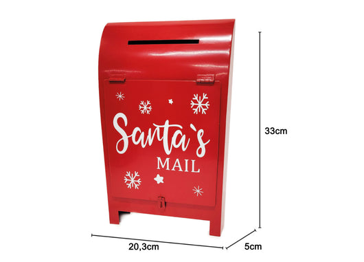 Cassetta Postale Lettere Per Babbo Natale Decorativa Rossa Modello Santa