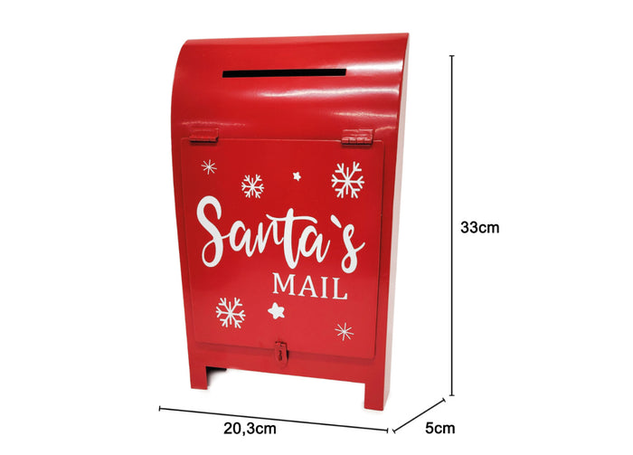Cassetta Postale Lettere Per Babbo Natale Decorativa Rossa Modello Santa