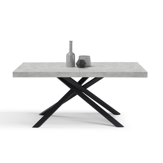 Tavolo consolle allungabile 160x90 CASSIOPEA 2 allungabile fino a 240 cm colore Cemento, 100% MADE IN ITALY, design moderno ideale per sala da pranzo, cucina e soggiorno