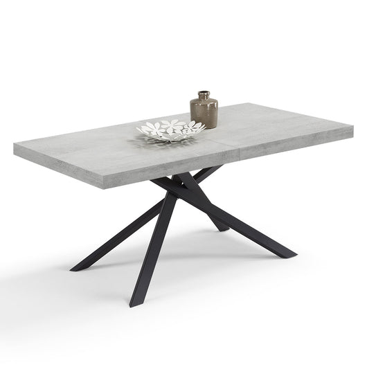 Tavolo consolle allungabile 160x90 CASSIOPEA 2 allungabile fino a 240 cm colore Cemento, 100% MADE IN ITALY, design moderno ideale per sala da pranzo, cucina e soggiorno