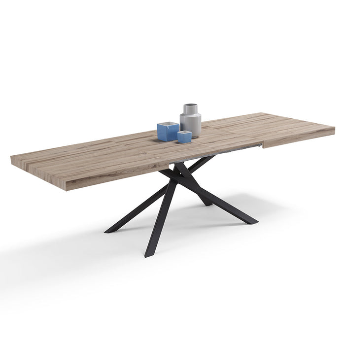 Tavolo consolle allungabile 160x90 CASSIOPEA 2 allungabile fino a 240 cm colore Noce, 100% MADE IN ITALY, design moderno ideale per sala da pranzo, cucina e soggiorno