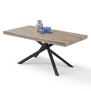 Tavolo consolle allungabile 160x90 CASSIOPEA 2 allungabile fino a 240 cm colore Noce, 100% MADE IN ITALY, design moderno ideale per sala da pranzo, cucina e soggiorno