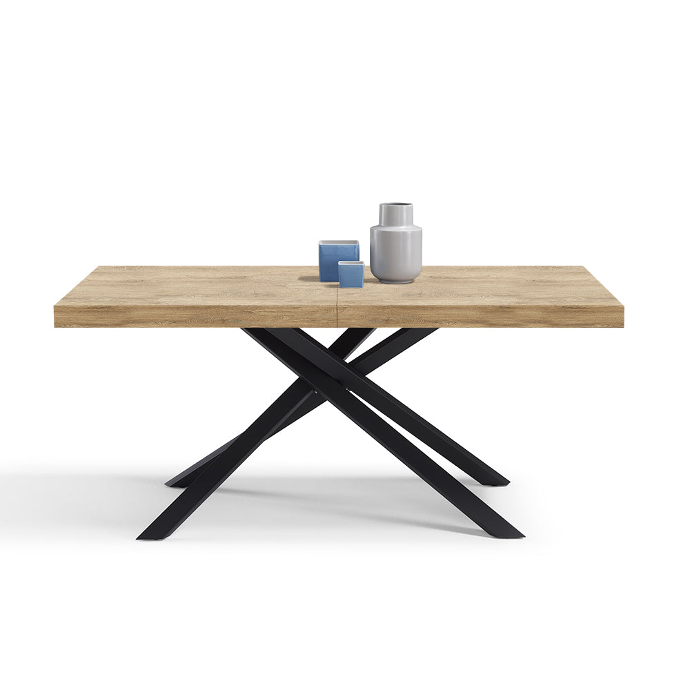 Tavolo consolle allungabile 160x90 CASSIOPEA 2 allungabile fino a 240 cm colore Rovere Rustico, 100% MADE IN ITALY, design moderno ideale per sala da pranzo, cucina e soggiorno