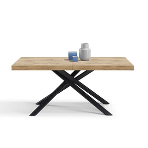 Tavolo consolle allungabile 160x90 CASSIOPEA 2 allungabile fino a 240 cm colore Rovere Rustico, 100% MADE IN ITALY, design moderno ideale per sala da pranzo, cucina e soggiorno