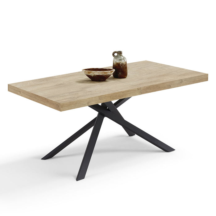 Tavolo consolle allungabile 160x90 CASSIOPEA 2 allungabile fino a 240 cm colore Rovere Rustico, 100% MADE IN ITALY, design moderno ideale per sala da pranzo, cucina e soggiorno