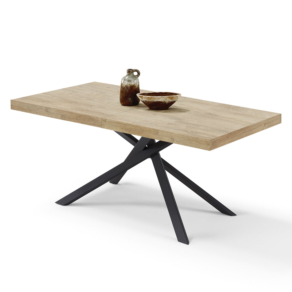 Tavolo consolle allungabile 160x90 CASSIOPEA 2 allungabile fino a 240 cm colore Rovere Rustico, 100% MADE IN ITALY, design moderno ideale per sala da pranzo, cucina e soggiorno